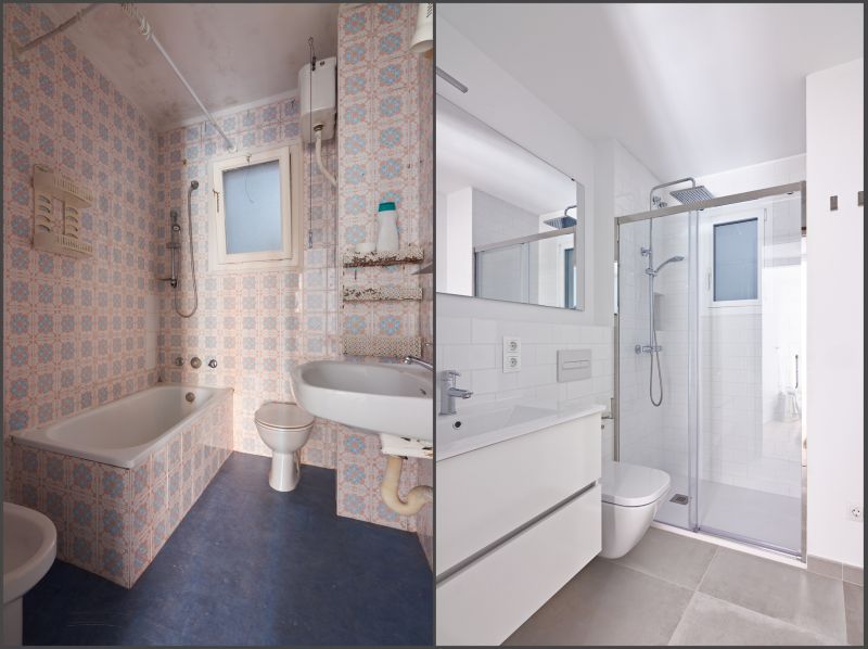 Before and After Bathroom Tile